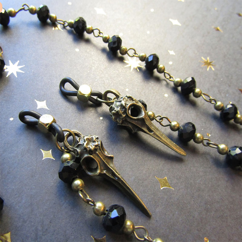 Gothic Ornate Raven Statement  - Sunglass Retainer Cord review and price